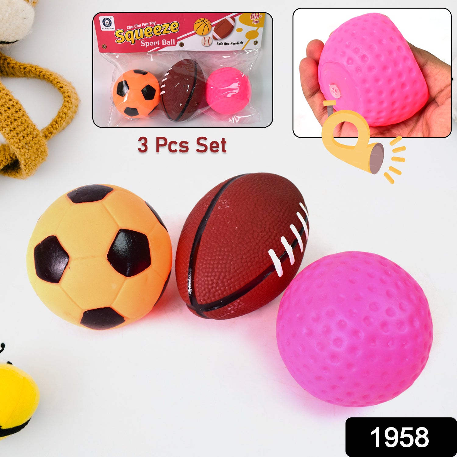 Sports Squeeze Ball Toy Set Of 3 Soft Balls For Kidstoy For Kids Sports Squeeze Ball Toy Set Of 3 Soft Balls For Kidstoy For Kids